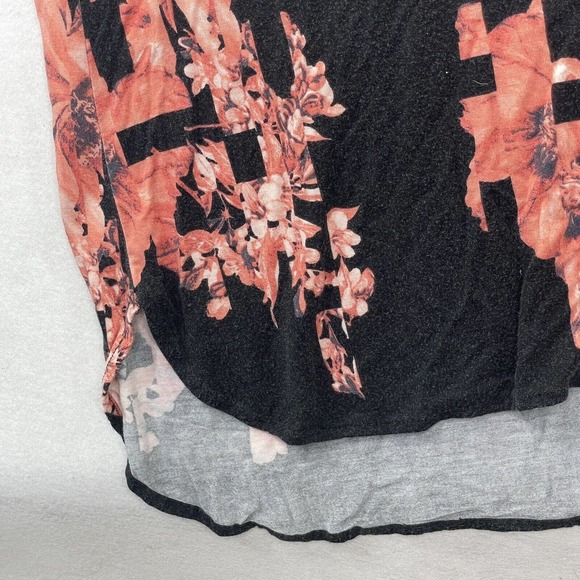 Women’s Plus Size 2X Premise Studio Black & Pink Floral Long Tunic Tank Top - Picture 12 of 16